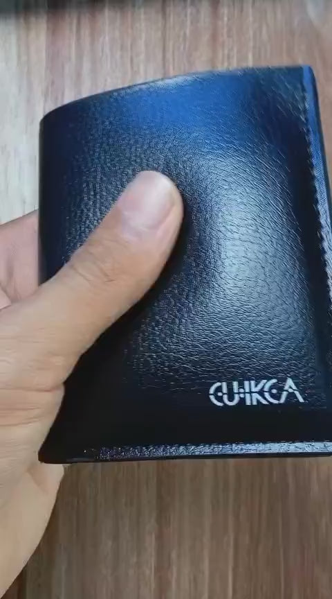 Premium Black Textured Leather Bifold Wallet for Men | Stylish & Durable