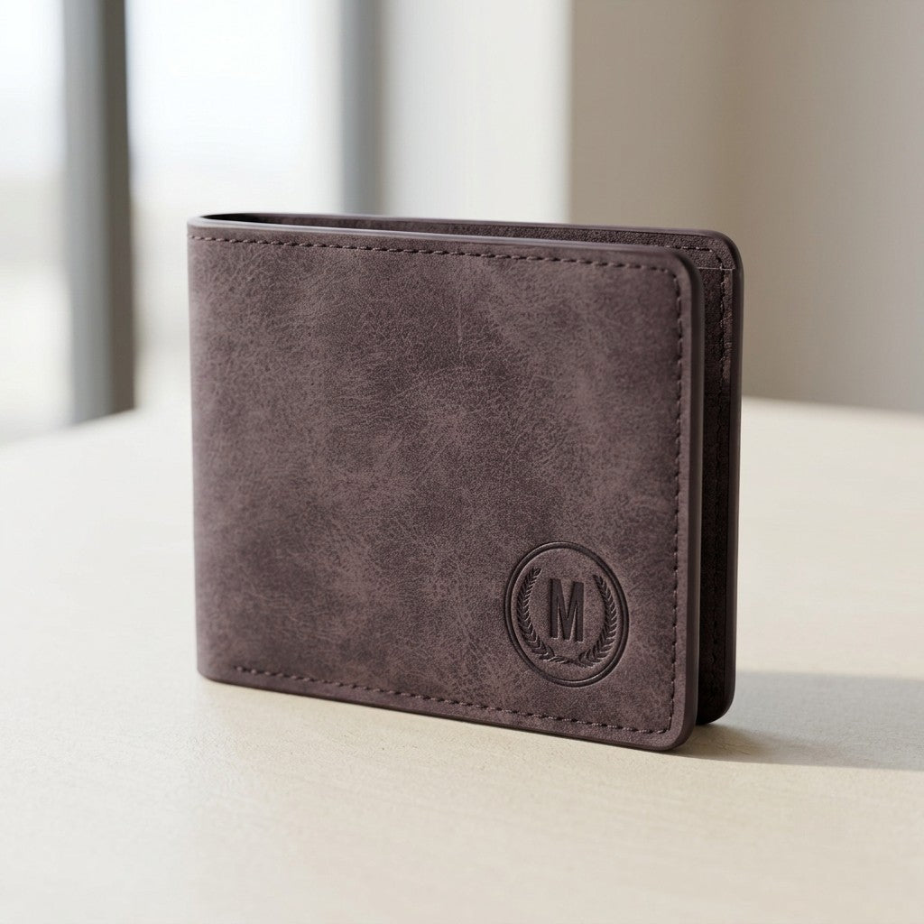 M-Design Soft Leather Bifold Wallet for Men – Premium Black Wallet